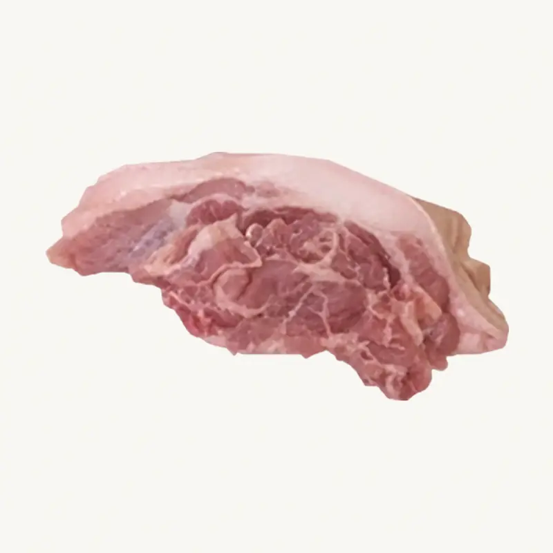 한해푸드 덜미살(꼬들살)의 지방층과 살코기 단면